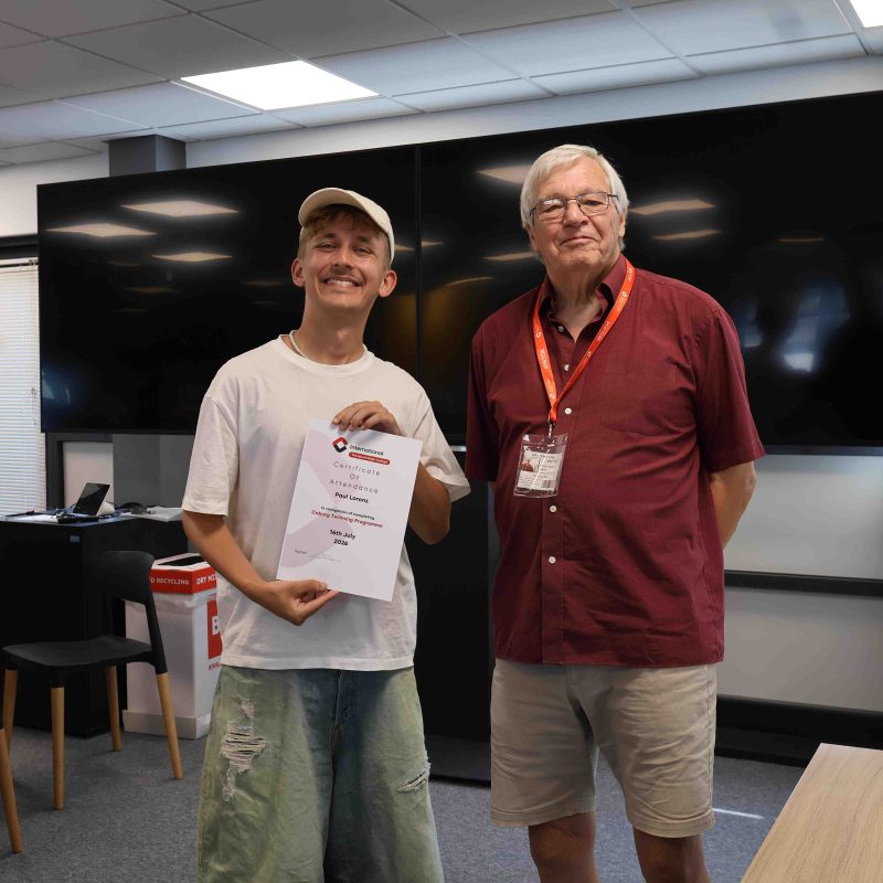 A Student receives his certificate