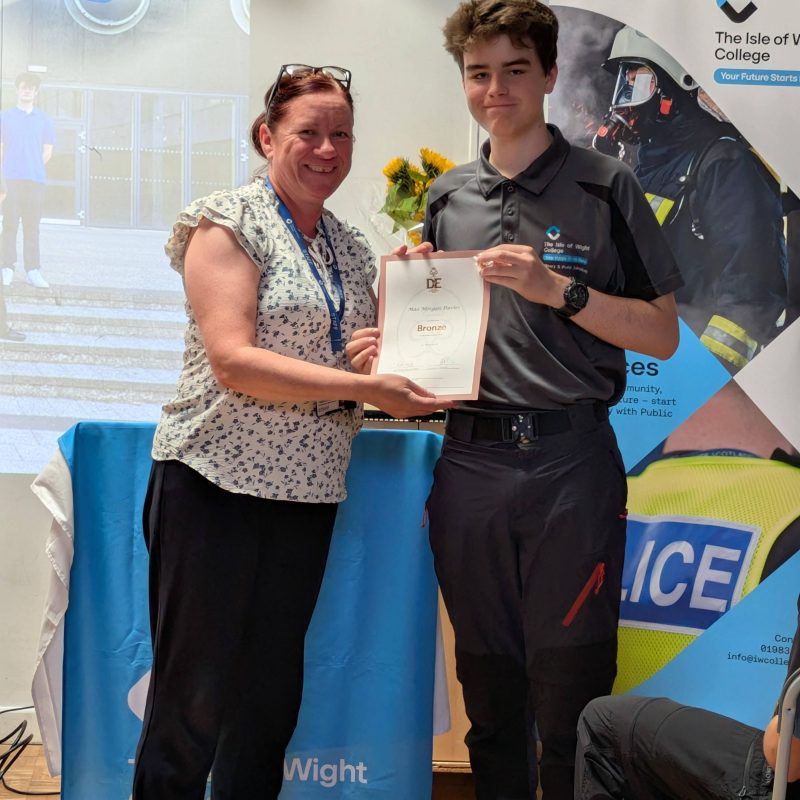 A Student receives his D of E certificate